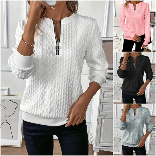 🔥【Kup 1, a dostaniesz 1】🎀🎀【Sprzedaje się jak ciepłe bułeczki】🌸🌸🌸 2025 Casual pikowana bluza na zamek dla europejskich i amerykańskich kobiet.
