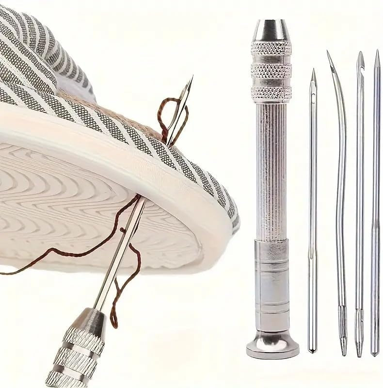 🧵【Kúp 1 a získaj 1 zadarmo】👞 Sada vymeniteľných šijacích ihiel 5 v 1 – profesionálna sada náradia na opravu obuvi a spracovanie kože 🛠️✨【2 položky】