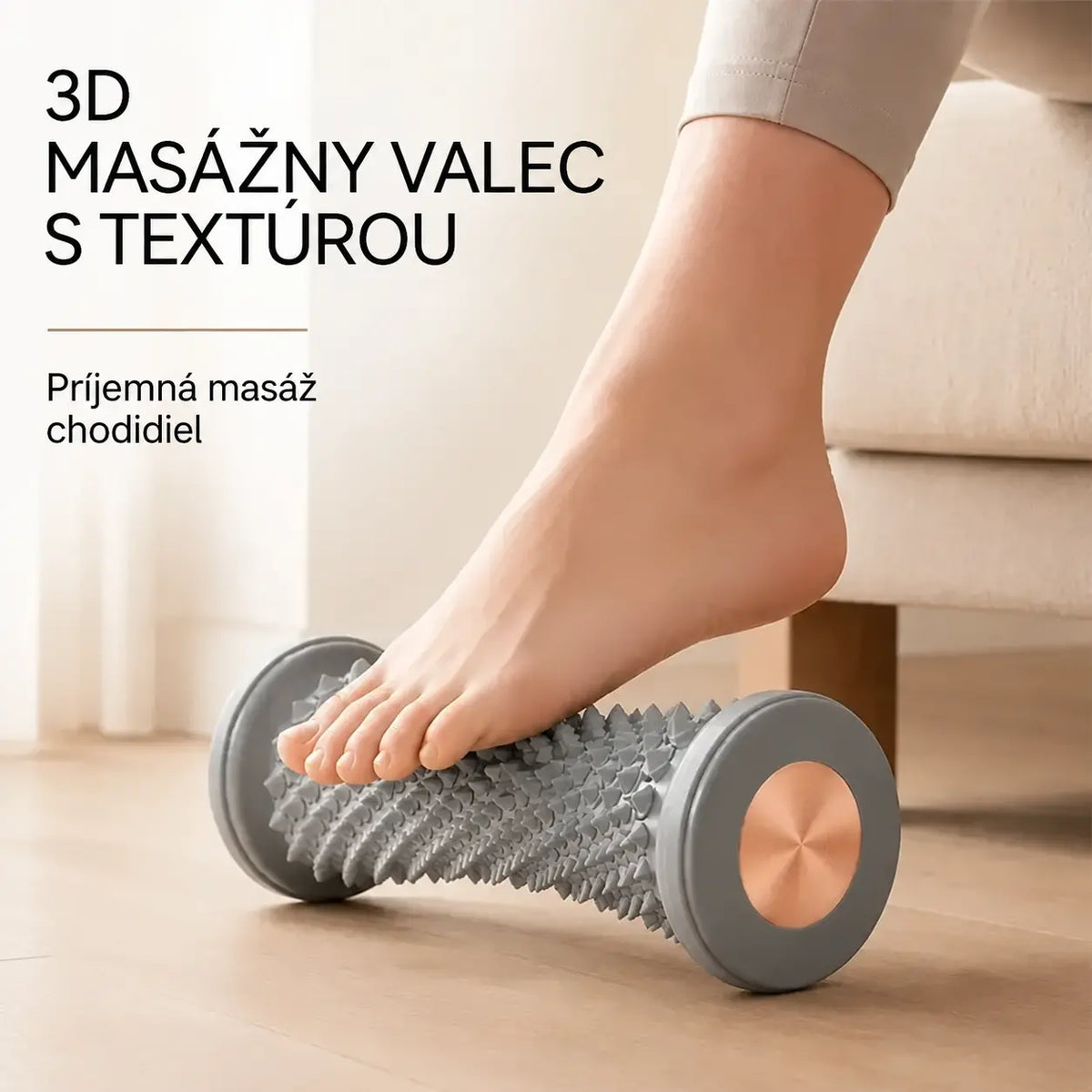 🦶 TPE masážny valec na chodidlá — textúrovaný povrch pre uvoľnenie unavených nôh a stimuláciu reflexných bodov.