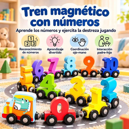 🔥Compra 1 y llévate 1 gratis🔥【2 artículos】🚂 Tren Magnético de Números para Niños | Juguete Educativo de Construcción para Aprender Jugando
