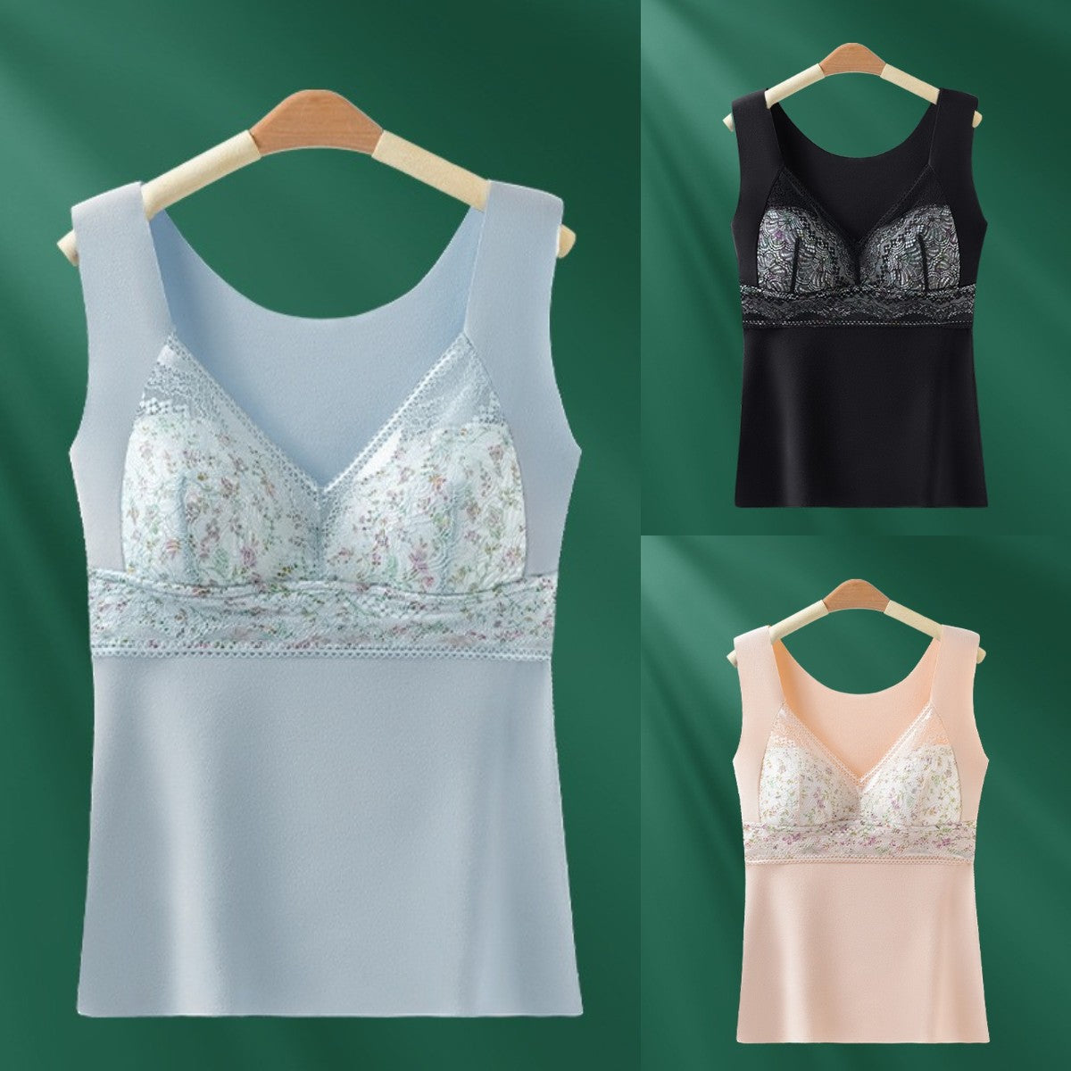 🔥【Пакет от 3 части】❤️【40-100 кг】Есенно/зимно дантелено бельо от гъши пух, топло и поддържащо бюста