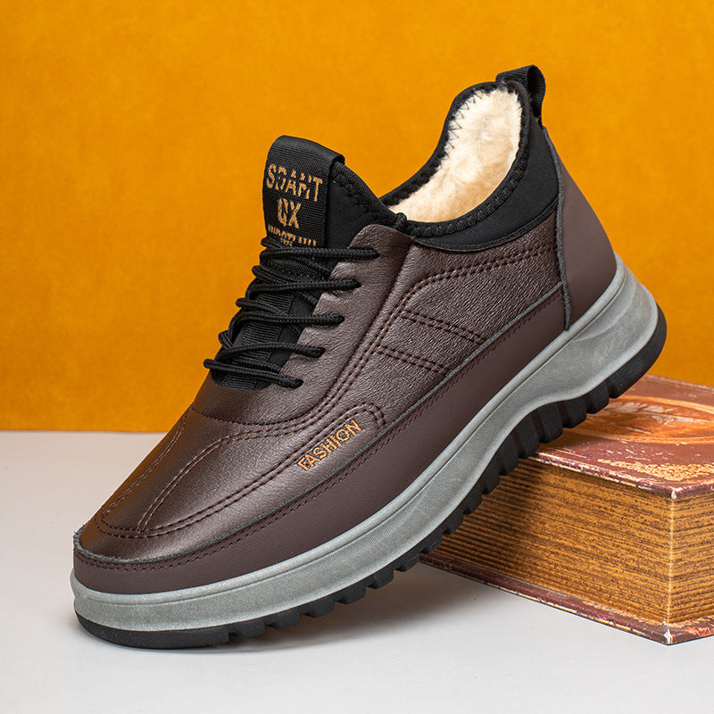 ⛄🔥【39-45】2025 Pánske zimné voľnočasové športové topánky, pravá koža, vodeodolné, mäkká podrážka a zamat, nové