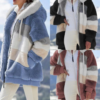 ☃️Limitált ajánlat 35% kedvezménnyel❄️【S-5XL】Új női téli kabát 2025, vastag plüss csíkkal