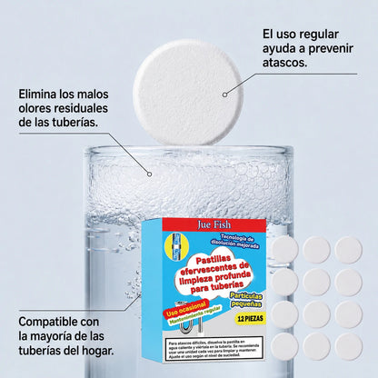 🥳 3 cajas💞 Potentes pastillas efervescentes para desatascar y limpiar tuberías. Eliminan grasa, cabello, malos olores y bacterias. Aptas para fregaderos, inodoros y desagües.