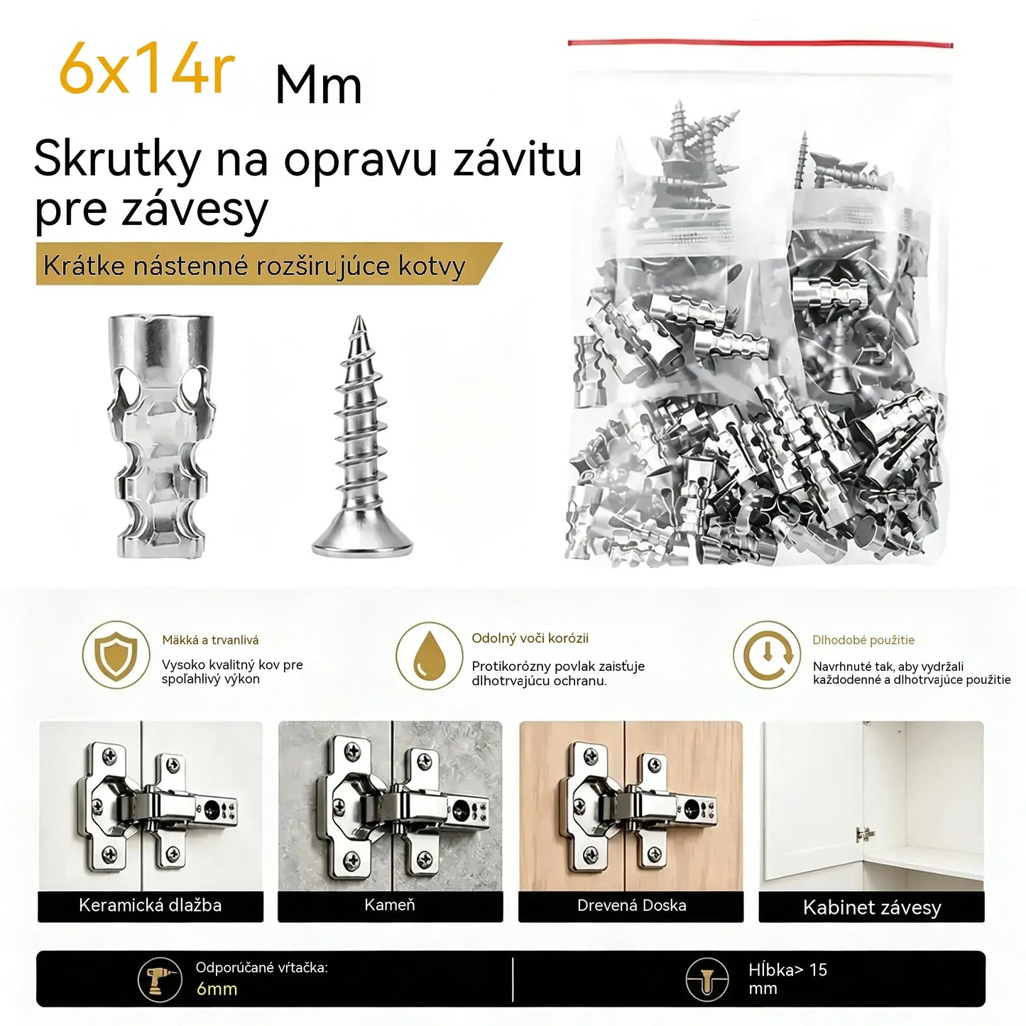 🛠️【100 párov】🔩 Sada samovrtných kotiev pre sadrokartónové dosky so skrutkami 🧱 – Príslušenstvo na montáž na stenu, ktoré sa ľahko inštaluje