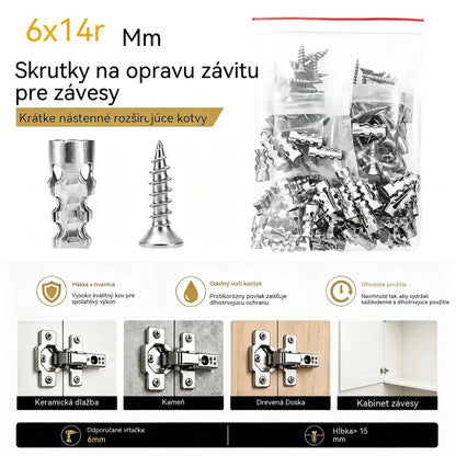 🛠️【100 párov】🔩 Sada samovrtných kotiev pre sadrokartónové dosky so skrutkami 🧱 – Príslušenstvo na montáž na stenu, ktoré sa ľahko inštaluje