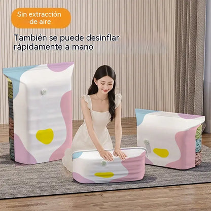 🧳【Juego de 5 piezas】💨 Bolsa de almacenamiento al vacío grande y compresible: no requiere bomba ✈️