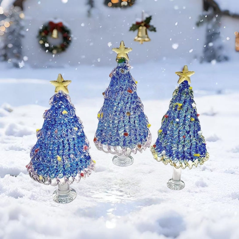 🎄🎁【Купете 1, вземете 1 безплатно】🎅Ръчно изработена стъклена коледна елха – изящни цветни орнаменти, фин ръчен релеф и елегантен празничен декор за дома