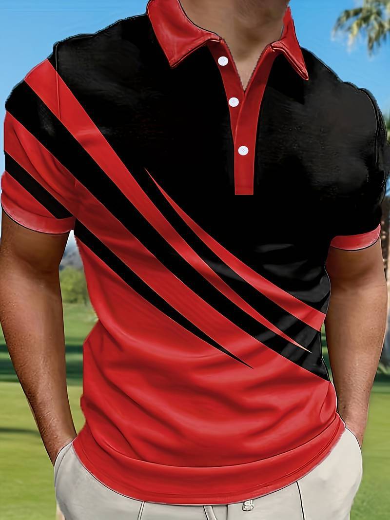 🔥【50% zľava】👕【S-6XL】Nové letné pánske pruhované športové tričko POLO s 3D potlačou, priedušné a pohodlné, voľný strih.