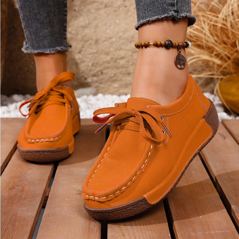 🔥🌟【50% de descuento】Zapatos de mujer con suela gruesa y punta redonda – Calzado moderno y cómodo con soporte para los pies, que absorbe los impactos y ayuda a mantener una postura correcta.