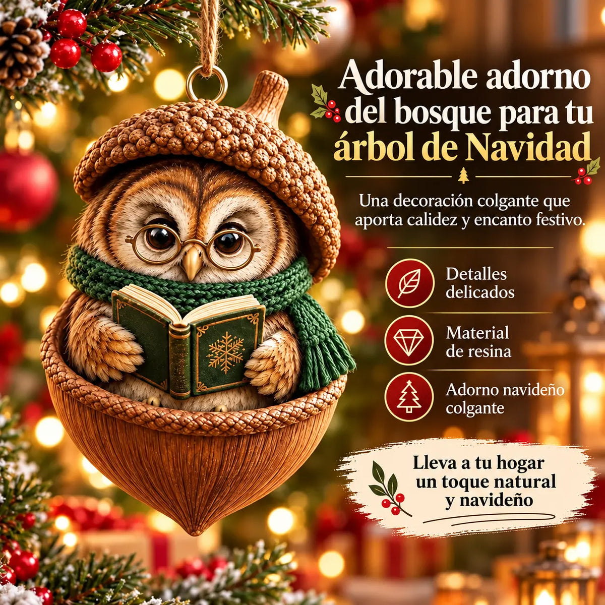 🎉【Compra 6 y llévate 6 gratis】🤩 🎁Nuevo diseño navideño en acrílico 2D con animales en forma de piña.