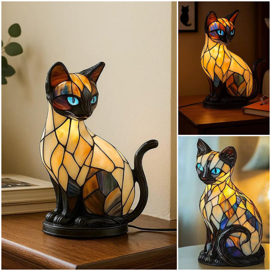 🐱【50% zľava】💡Jedinečný dizajn - živicová umelecká lampa v tvare mačky - perfektná voľba darčeka