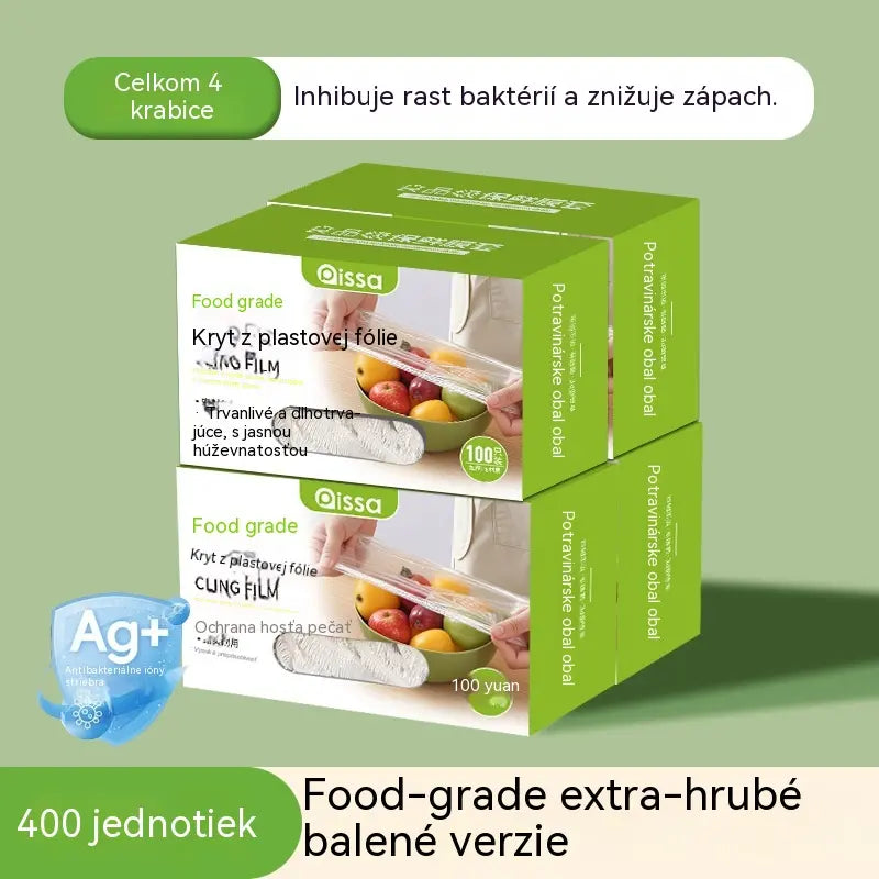 Extra hrubé, balenie so 4 škatuľkami (400 kusov) – 26€ – Antibakteriálne elastické kryty na potraviny; jednorazové vrecká na potraviny vhodné do kuchyne či chladničky.