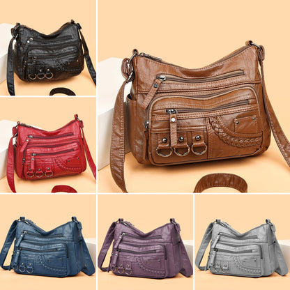 💥【Промоция с ограничено време】👜 Нова дамска чанта през рамо от мека кожа с голям капацитет, удобна за ежедневно носене, стилна и функционална