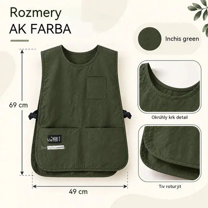👩‍🍳✨ Nepremokavá a škvrnám odolná vesty zástera – ideálna na varenie, remeslá a záhradkárstvo, pohodlný strih 🛡️