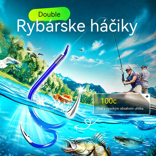 🔥🔥 Kúpte 1 a druhý získate zadarmo 🥇Klasické ultraostré dvojité rybárske háčiky- ostrý hrot preniká rýchlo a zvyšuje úspešnosť zaseknutia rýb.