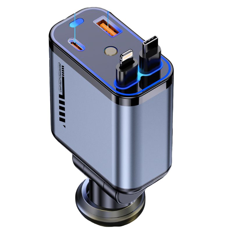 ⚡【50% zľava】✨ Ultrarýchla nabíjačka do auta: dva zasúvateľné porty USB-C s ambientným osvetlením Starlight a inteligentnou bezpečnostnou ochranou 🚗💫