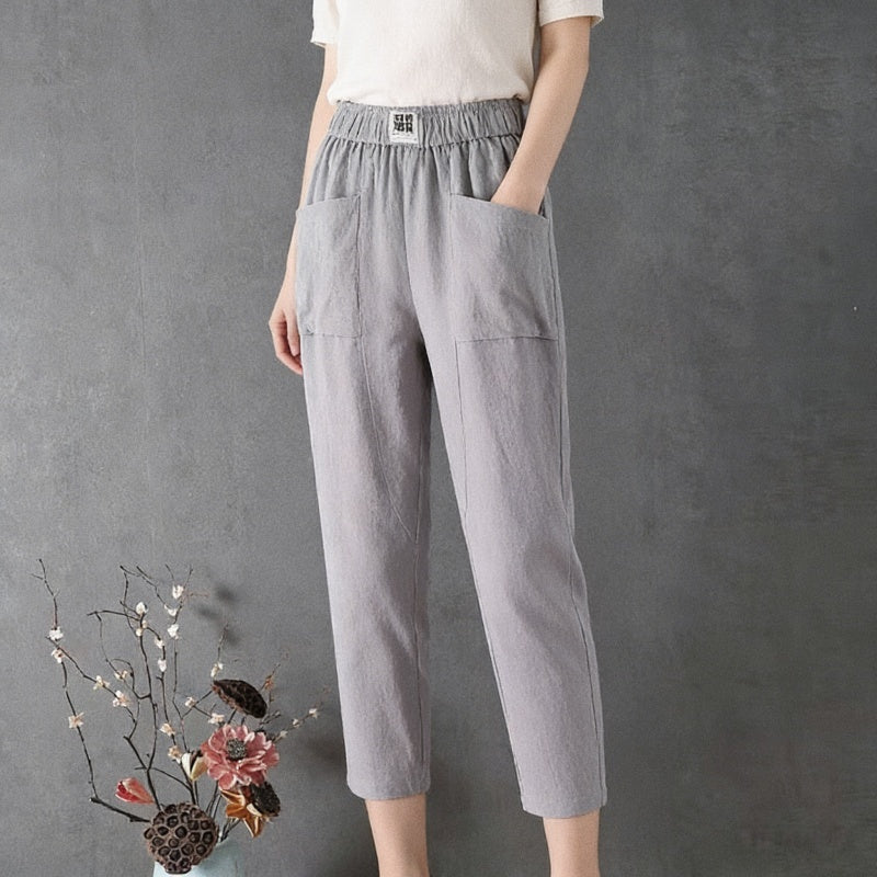 😍【50% zľava】✨👖 Novinka 2026 – Dámske voľné a pohodlné bavlneno-lanové nohavice, jednoduché a univerzálne, nevyhnutný kúsok do šatníka.