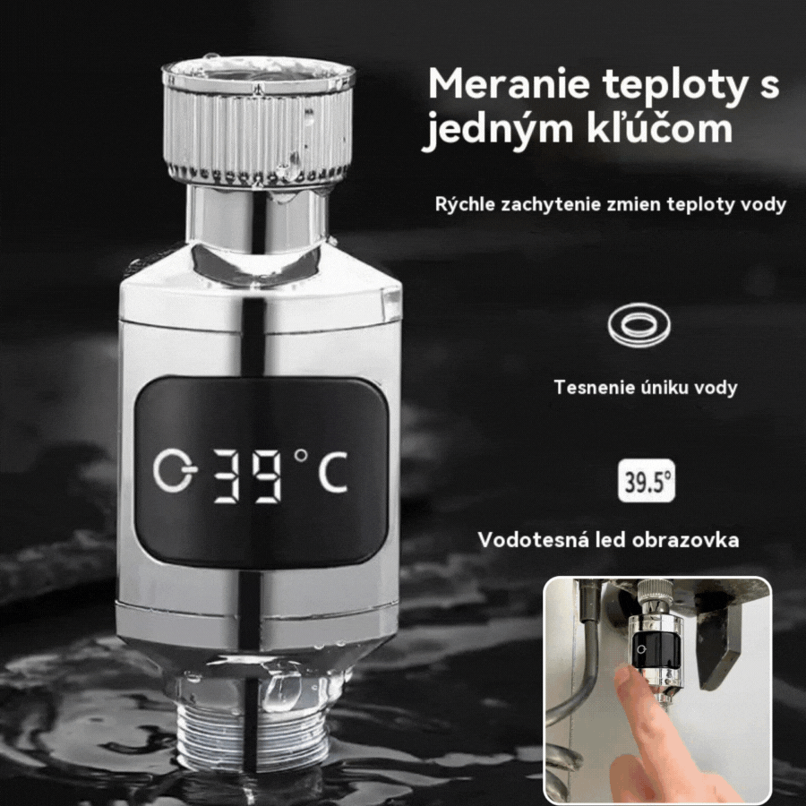 🔥Kúpte 1 a získajte 1 zadarmo! 🔥【2 položky】🚿Vodeodolný sprchový teplomer s LED displejom (Celzia)🌡️