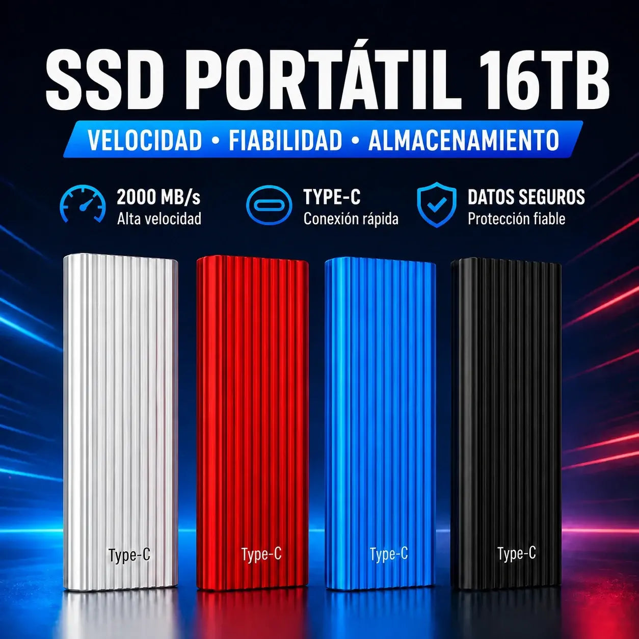 🏆 Oferta por tiempo limitado ⚡🔥 Mini unidad SSD portátil Type-C de alta capacidad de 16 TB
