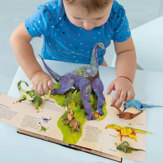 📕🦖🔥 Enciclopedie Preistorică 3D – Carte Pop-up cu Dinosauri, Enciclopedie a Dinosaurilor