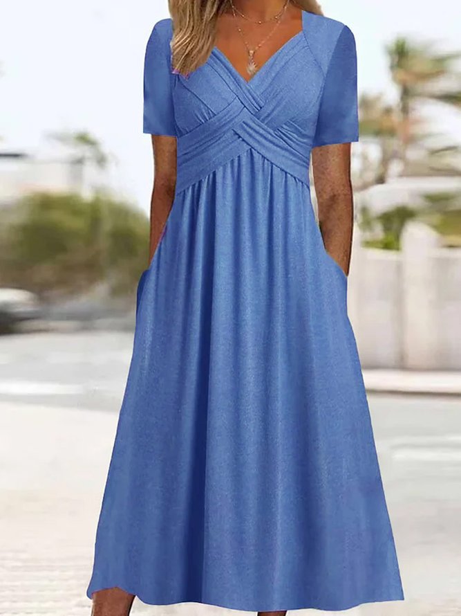 👍👍【50% OFF】💐👗【S-3XL】2026 jarné a letné nové jednofarebné módne jednoduché ležérne šaty – mäkký materiál a voľný strih, ideálne na voľný čas