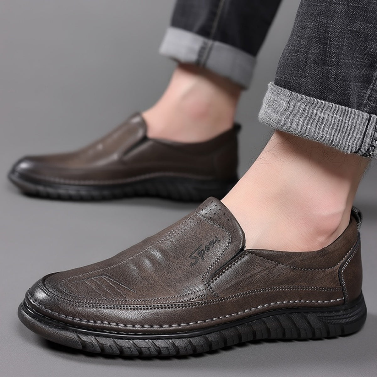 👞Obmedzená akcia 50%【39-44】Pánska športová obuv 2025, vyrobená z pravej kože, s mäkkou podrážkou, protišmyková a priedušná