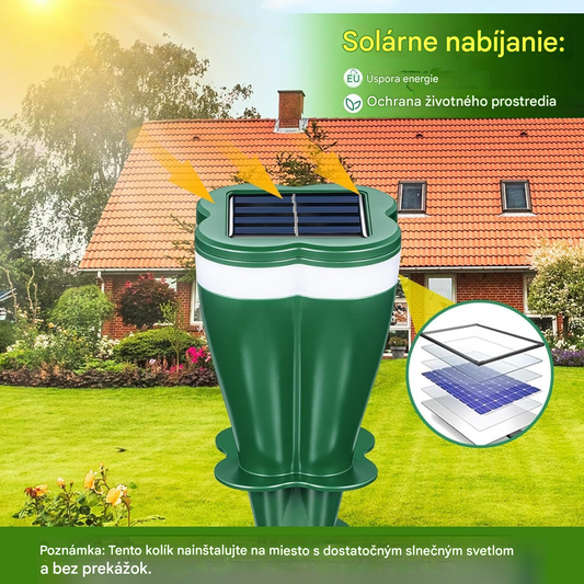 Akcia na produkt - 50% zľava ☘️ Vodotesný solárny repelent proti zvieratám – jednoduchá inštalácia bez káblov, účinný proti krtkom, myšiam aj vtákom
