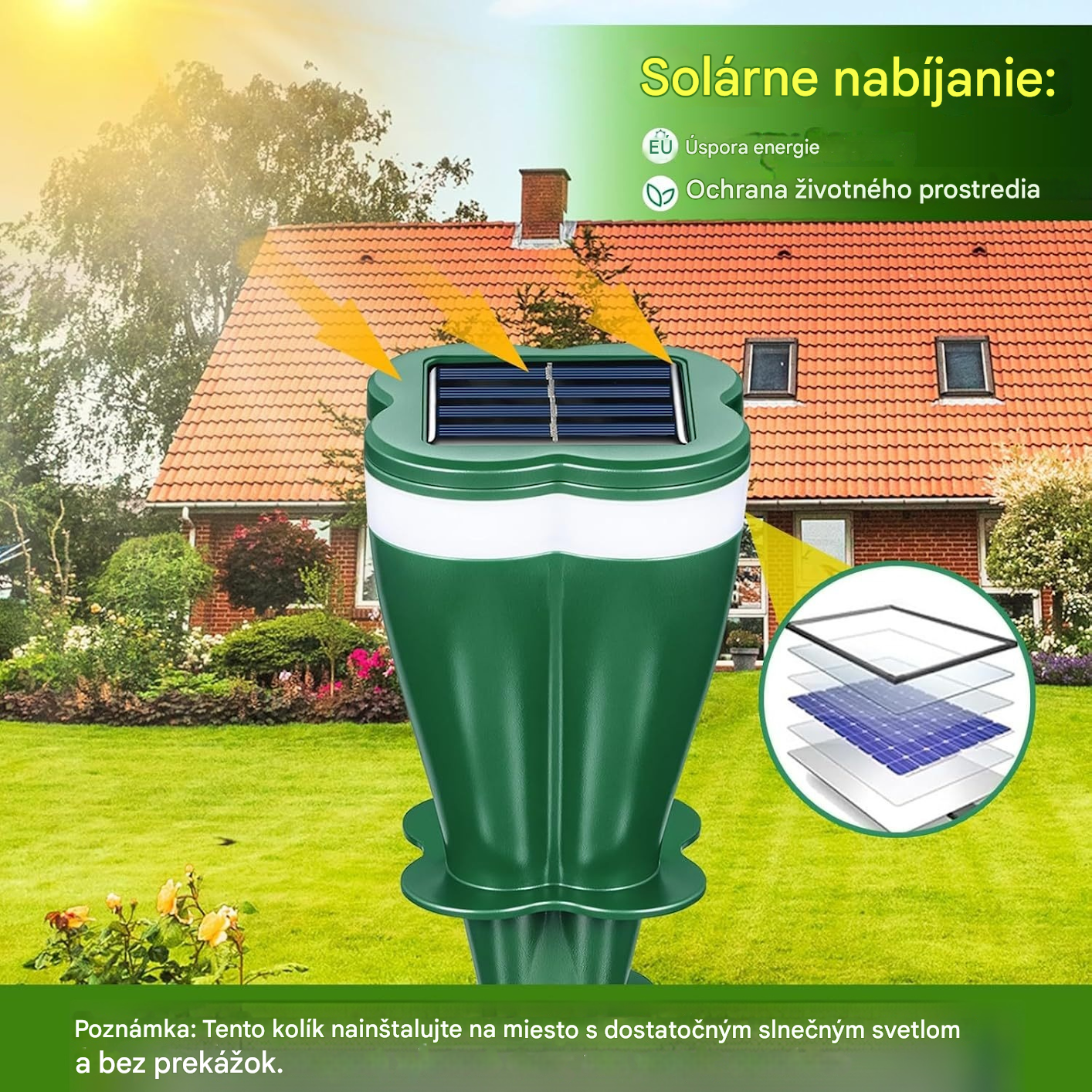 Akcia na produkt - 50% zľava ☘️ Vodotesný solárny repelent proti zvieratám – jednoduchá inštalácia bez káblov, účinný proti krtkom, myšiam aj vtákom