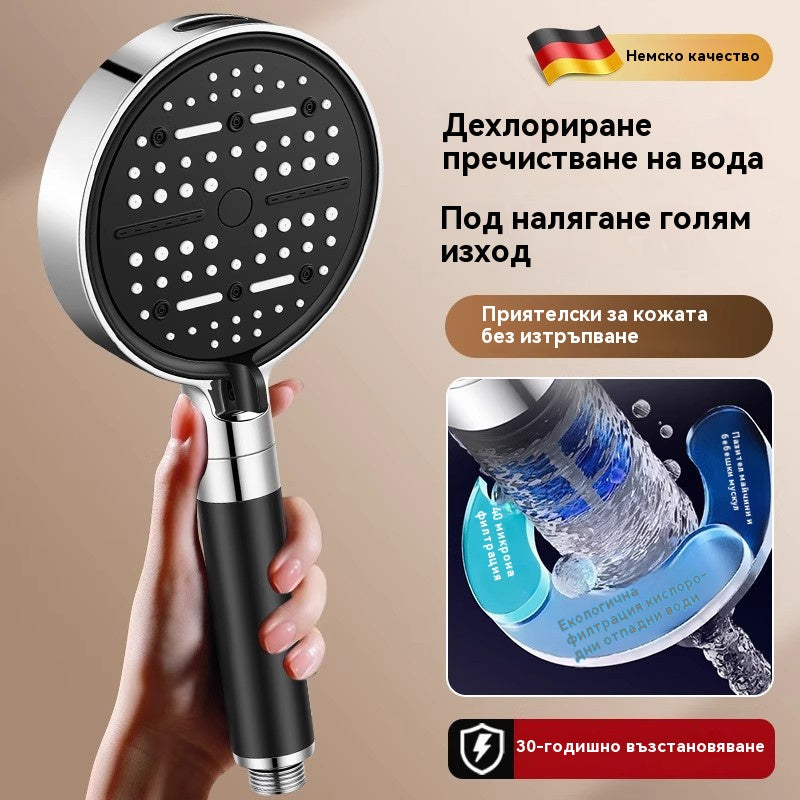 🎊【50% отстъпка от нови продукти】💦🚿 Душ слушалка с голям панел и 6 режима – мощно филтриране, силен натиск и по-качествена вода!