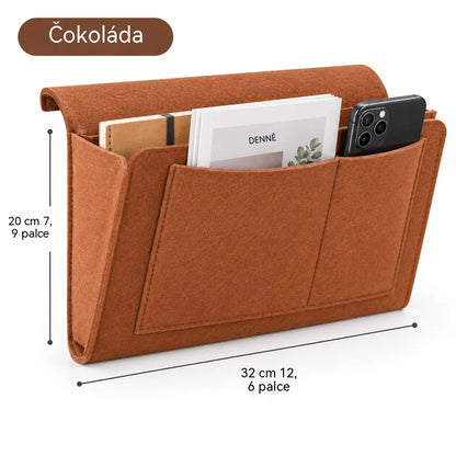 🔥 Zľava 50 %! 🛏️✨ Závesný organizér k posteli: majte všetko potrebné po ruke.