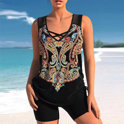 🩱【50% zľava】【S-5XL】🩱Dvojdielne plavky s etnickou potlačou - Voľný vrch zakrýva nedokonalosti a poskytuje maximálne pohodlie pri nosení. 🌊