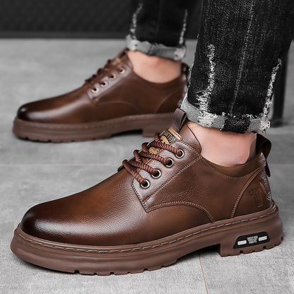 👍👞Pánske ručne šité kožené tenisky – Kvalitná pravá koža, pohodlný dizajn a odolná gumová podrážka pre každodenné nosenie