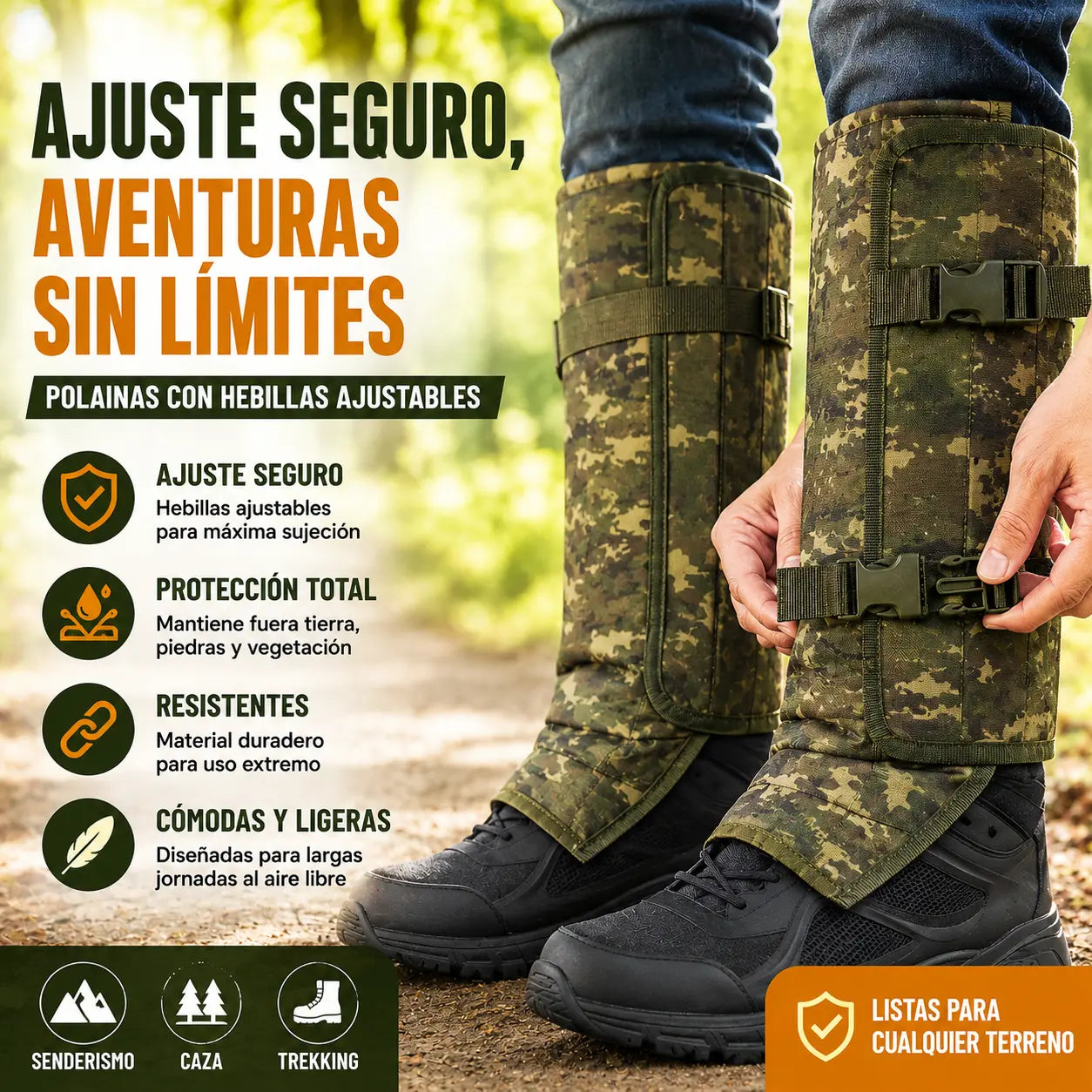 📢📢 ZĽAVA 50%!🚶‍♂️Nastaviteľné unisex outdoorové návleky, odolné voči hadom, vyrobené z odolnej a oderuvzdornej látky, vhodné na poľovníctvo a turistiku.