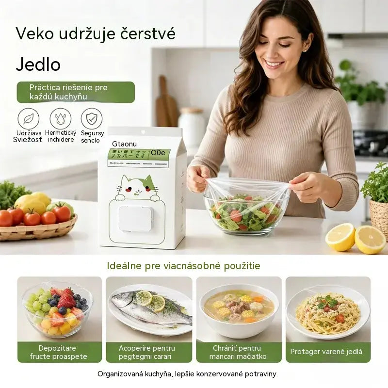 🥗✨ 300 jednorazových pokrievok na potraviny | Flexibilné pokrievky na taniere, misky a nádoby