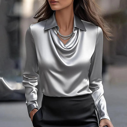 🔥【Novedades de otoño】✨Camisa de Seda de Moda 2025 para un Estilo Elegante – Tela Suave, Corte Moderno y la Elección Perfecta para Cada Día!