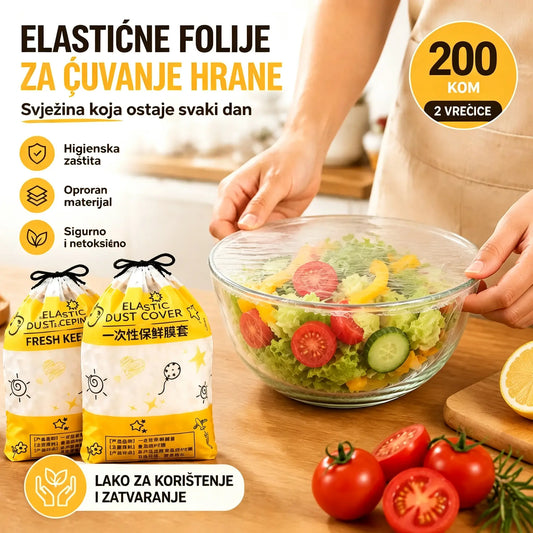 Prehrambeni jednokratni poklopac za svježinu【2 vrećice, 200 komada】