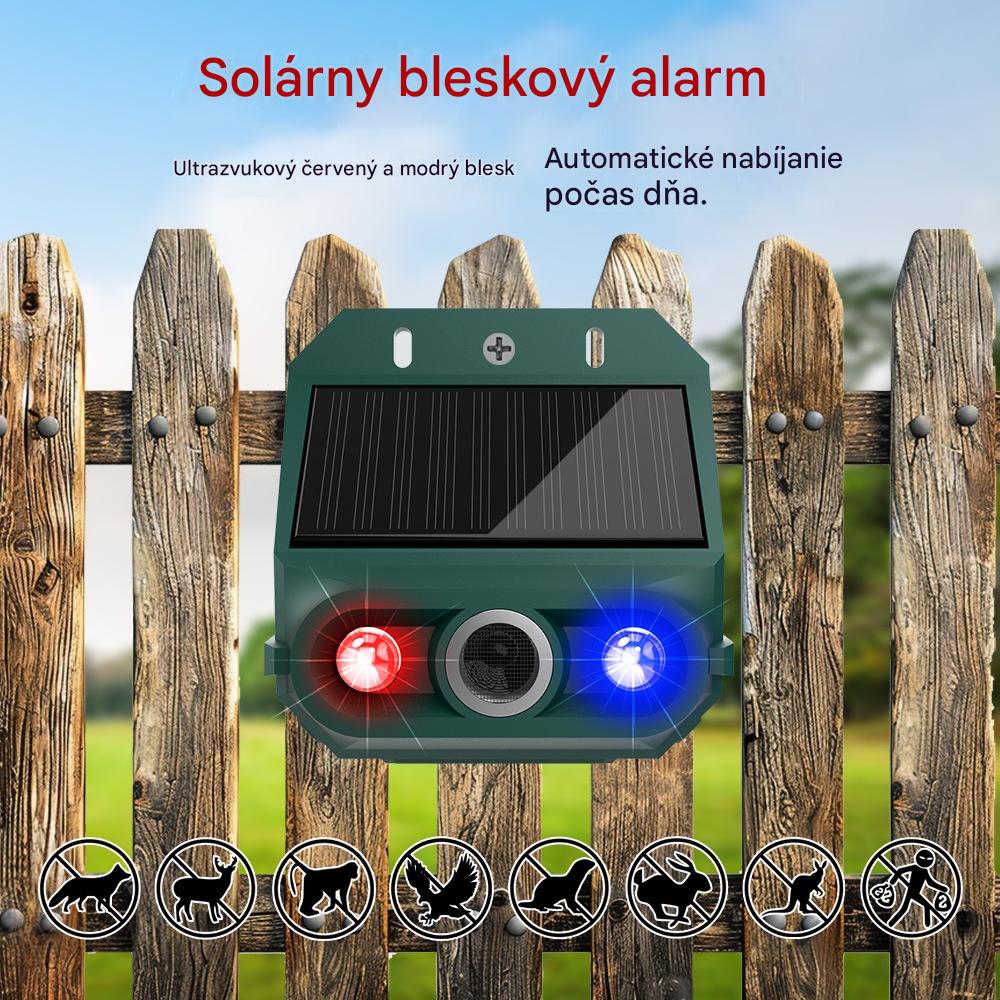 💥Solárny ultrazvukový repelent na zvieratá do exteriéru, repelent na vtáky s blikajúcim infračerveným svetlom s červenými a modrými LED diódami.