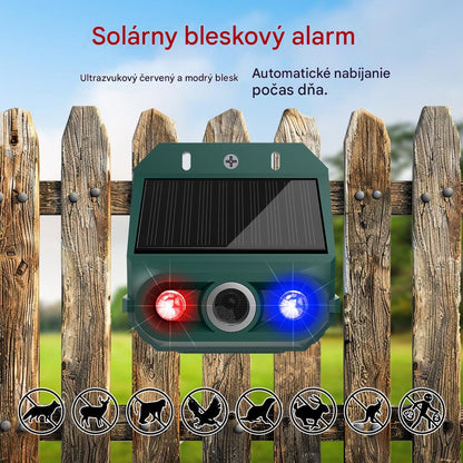 💥Solárny ultrazvukový repelent na zvieratá do exteriéru, repelent na vtáky s blikajúcim infračerveným svetlom s červenými a modrými LED diódami.