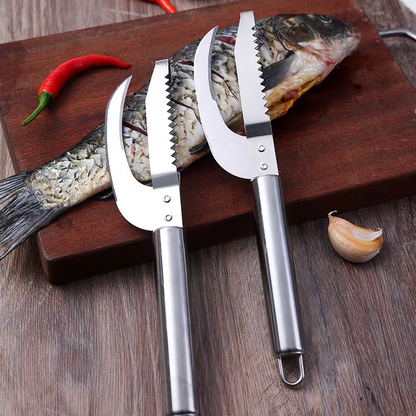 🍲🐟【Kúpte 1 a získajte 1 zadarmo】Viacúčelový nôž z nehrdzavejúcej ocele na efektívne zoškrabovanie rybích šupín