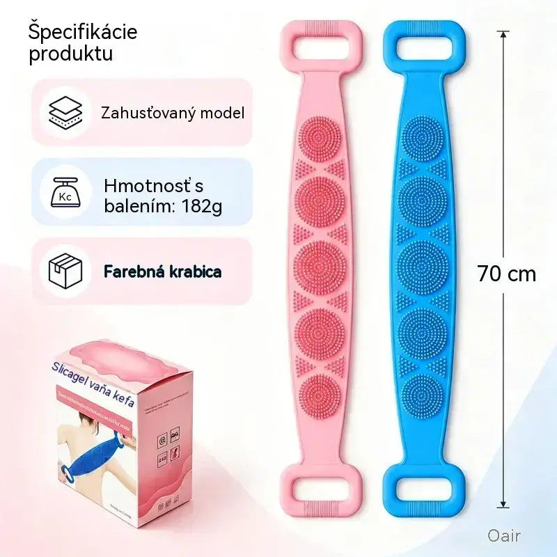 🔥Kúpte 1, 1 dostanete zadarmo🔥🛁 Obojstranná silikónová rukavica do kúpeľa – extra dlhá telová drhnúca hubka pre jednoduché čistenie chrbta