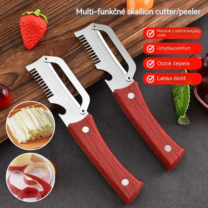 ✅Kúpte 1 kus a získajte 1 zadarmo🧅🔪 Multifunkčná kuchynská škrabka 3 v 1: Šúpe, režte a otvárajte fľaše! 🔥 (4 kusy)