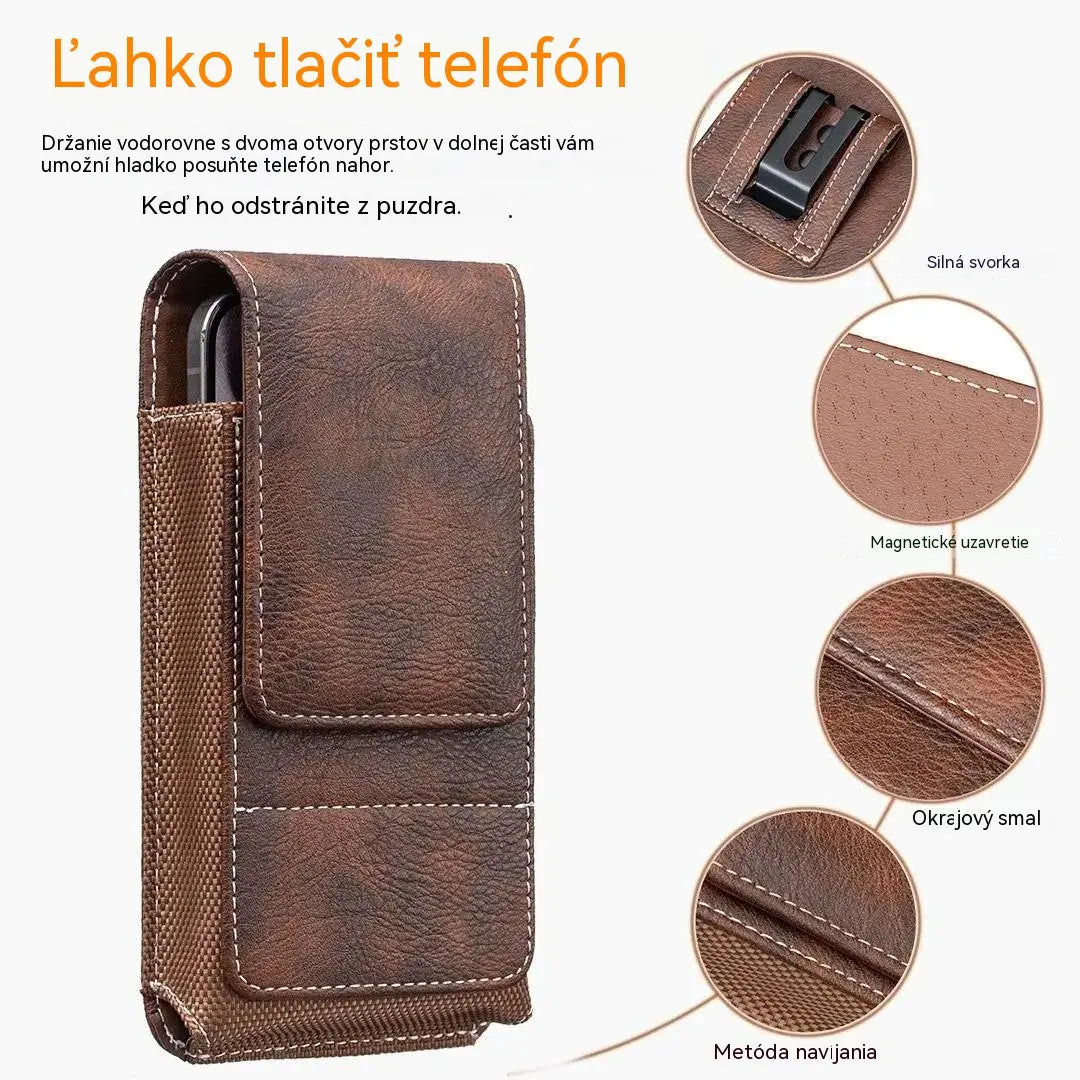 🔥 Puzdro na mobilný telefón s klipom na opasok – magnetické zapínanie, odolné a s priehradkou na kartu