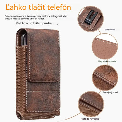 🔥 Puzdro na mobilný telefón s klipom na opasok – magnetické zapínanie, odolné a s priehradkou na kartu