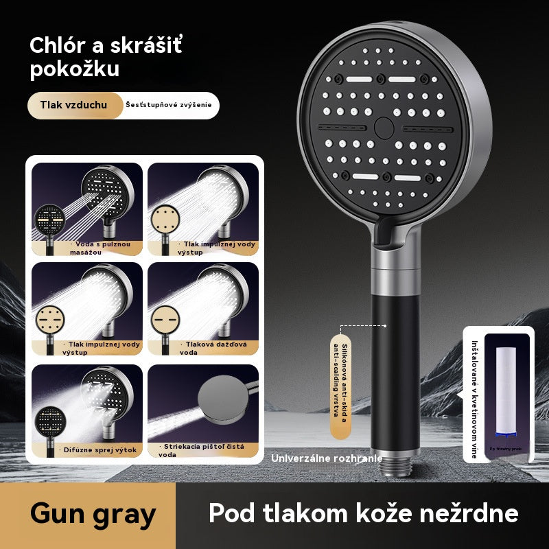 💦🚿 Sprchová hlavica s veľkým panelom a 6 režimami – silná filtrácia, vysoký tlak a kvalitnejšia voda!
