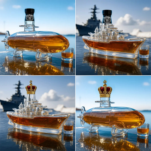 🚢 Σετ μπουκαλιών ουίσκι με διασκεδαστικά σχέδια | Μπουκάλι ουίσκι Υποβρύχιο | Πρωτότυπα δώρα και κομψή διακόσμηση μπαρ