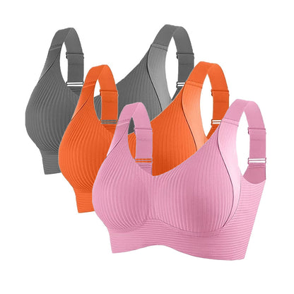 🔥【40-100 kg】👙【Balenie 3 ks】 Pohodlná športová podprsenka s tvarujúcim efektom – bezšvový dizajn bez tlačenia, vytvára krásnu siluetu a zakrýva nežiaduce záhyby v oblasti podpazušia.