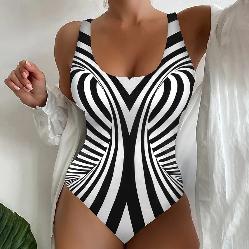 🩱Oferta por tiempo limitado [😍S~6XL] Bañador de una pieza con rayas sexy – transpirable, de secado rápido, que combina estilo y comodidad.