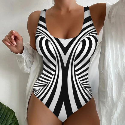 🩱Oferta por tiempo limitado [😍S~6XL] Bañador de una pieza con rayas sexy – transpirable, de secado rápido, que combina estilo y comodidad.