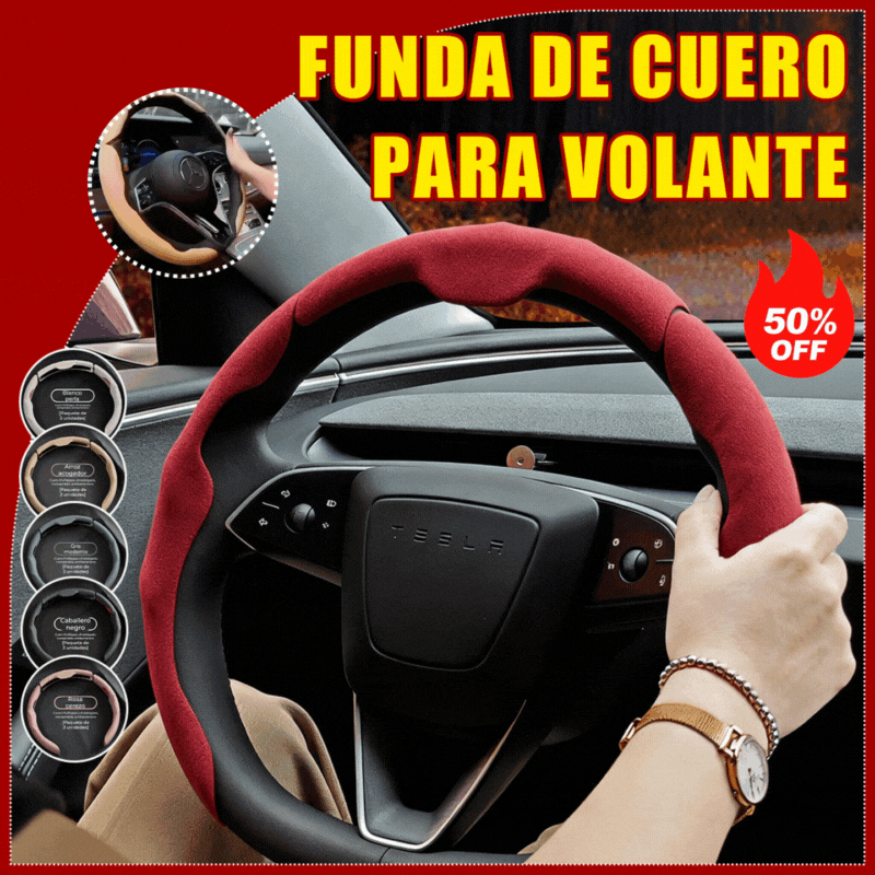 🚗Kožni volan za automobil, pogodan za sva godišnja doba, neklizajući, upija znoj i otporan na habanje.